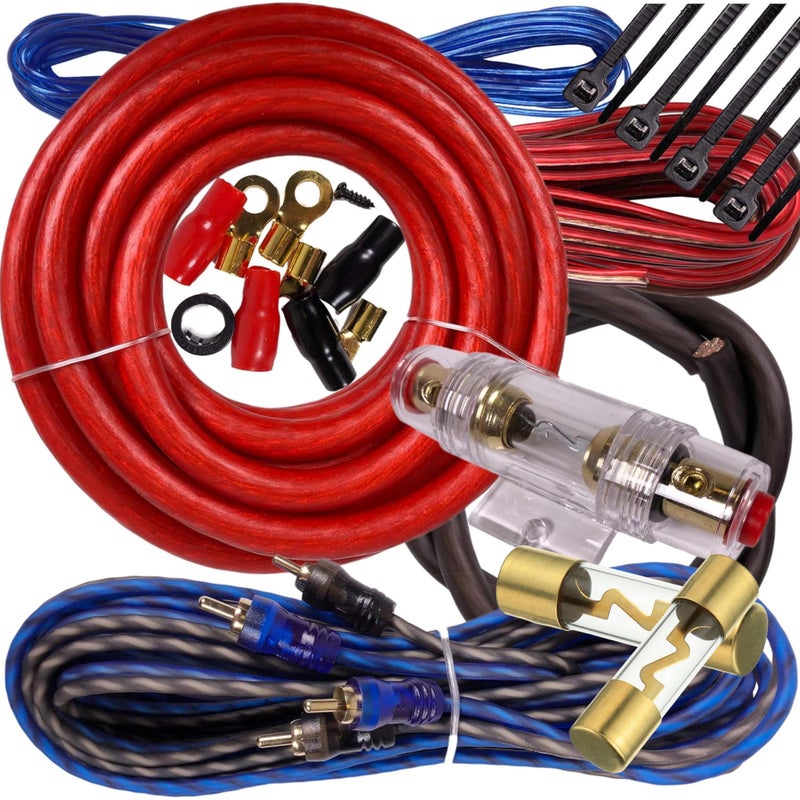 Gravity Complete 2500W Gravity 4 Gauge Amplifier Installation Wiring Kit Amp Pk2 4 Ga Red - for Installer and DIY Hobbyist - Perfect for Car/Truck/Motorcycle/Rv/ATV, 2500W / RED - Image 1